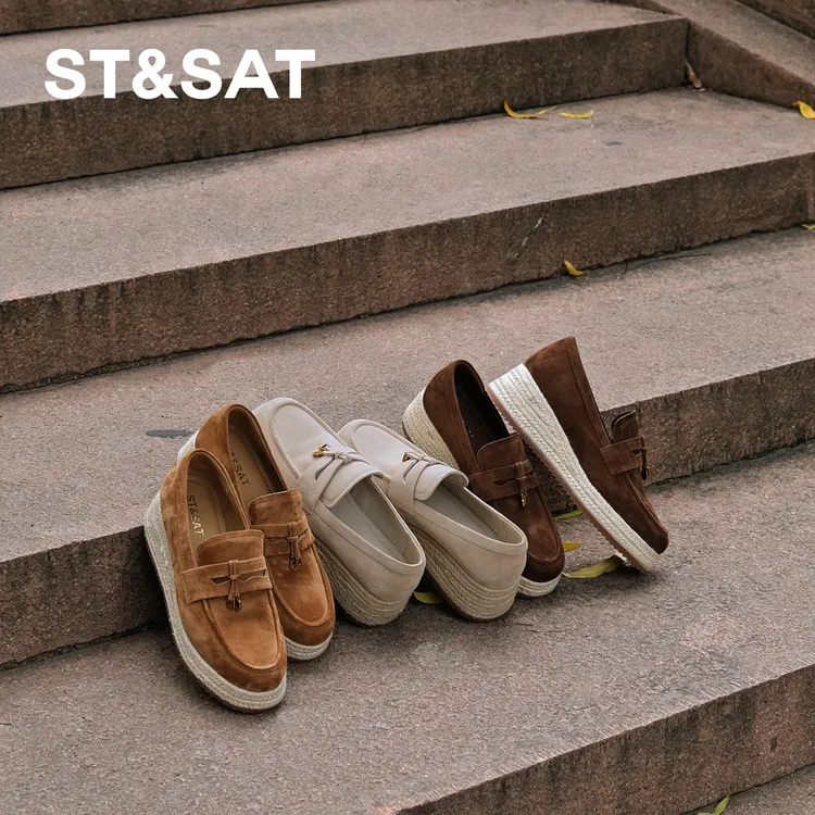 【金雀柔羽】星期六厚底小众百搭乐福鞋洋气时髦百搭单鞋轻职风女款