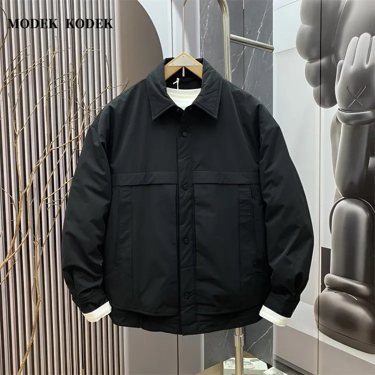 MODEK KODEK秋冬新款男工装翻领夹克高级感潮牌宽松保暖夹棉外套