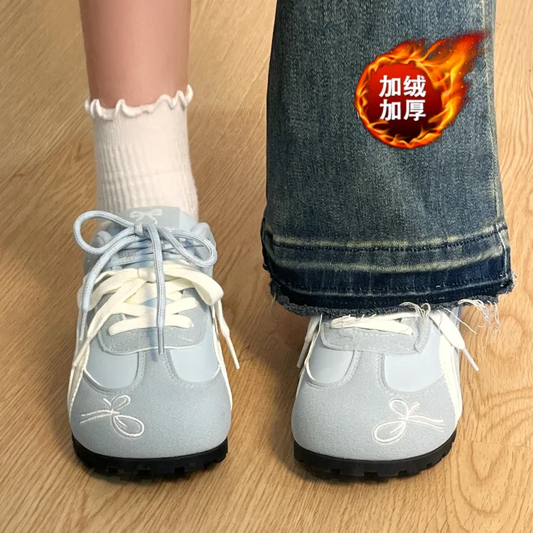 环球爆款德训鞋女款2025秋冬新款加绒百搭保暖板鞋休闲鞋子潮鞋女