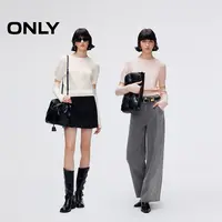 ONLY2025秋季新款甜美马卡龙色泡泡袖软糯袖套针织衫女|125413010