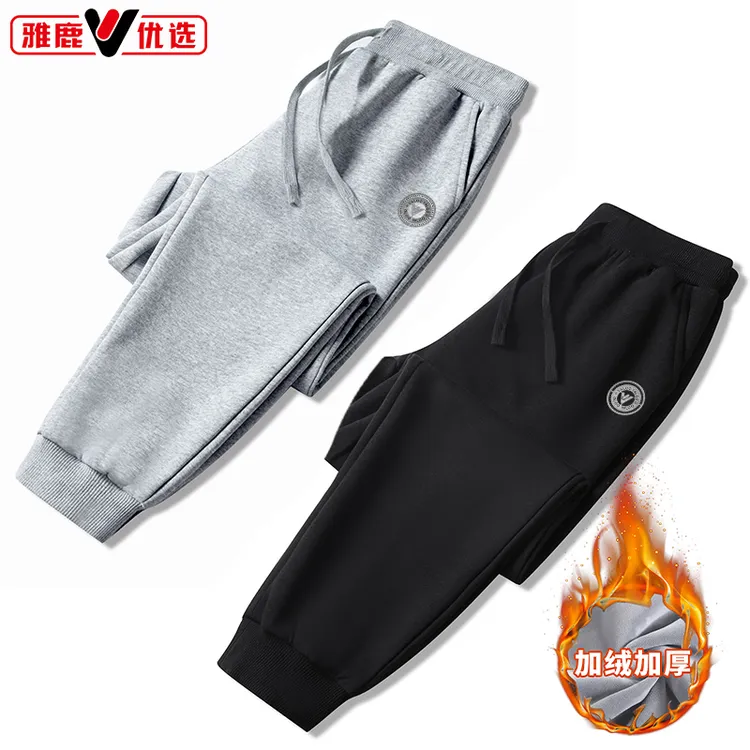 2025冬季加绒潮流男女同款运动休闲宝宝绒束口百搭休闲情侣裤卫裤