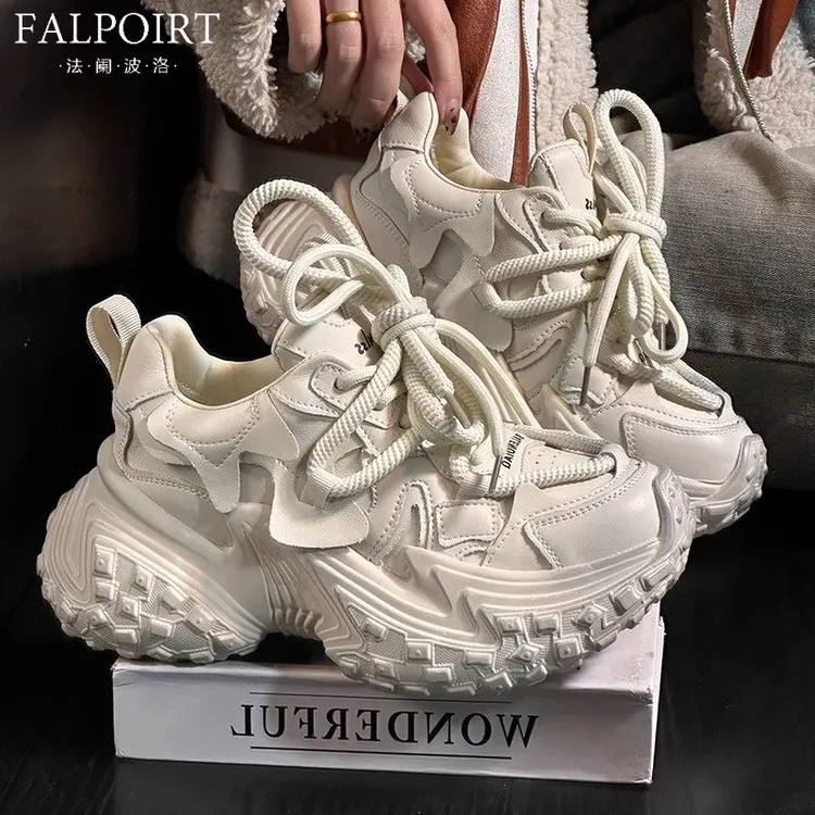 FALPOIRT榴莲轮胎厚底老爹鞋女欧美潮流百搭小个子增高休闲运动鞋