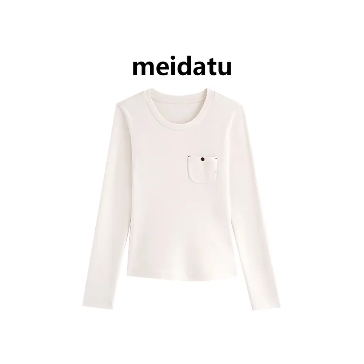 美哒兔（磨毛T）简约百搭修身打底上衣（高个子版）CK3005-5G