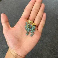 天然蓝水高冰玉髓葡萄耳坠-多样性发一