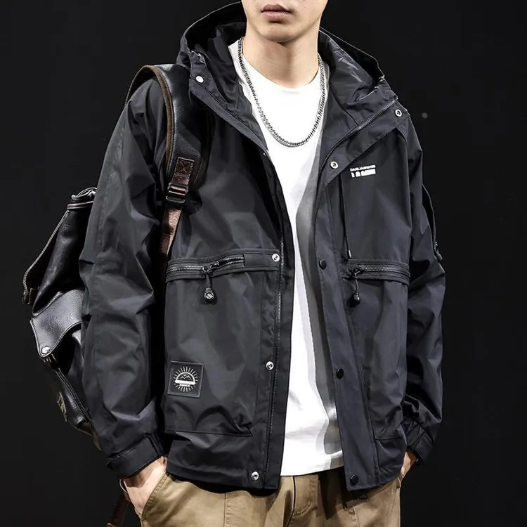 秋冬潮牌工装冲锋衣男外套连帽2025新款男装大码男士户外山系夹克