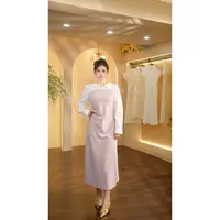 【王超越专属】-660常规连衣裙礼服中长裙拼接古装禅意挂脖DMG1073