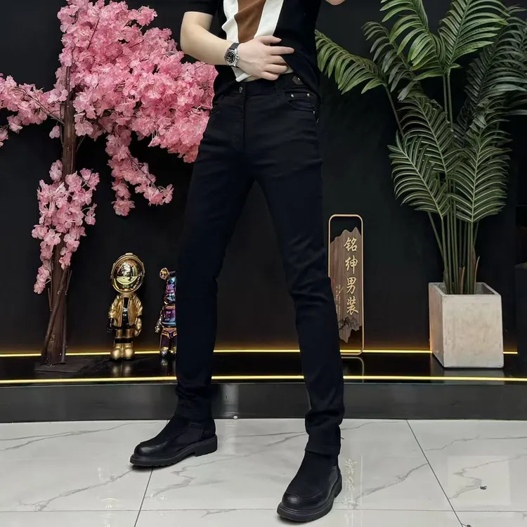 K-80男士轻奢秋季新款中腰修身百搭打底潮流时尚小脚裤牛仔裤