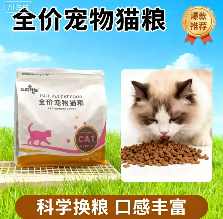 全价冻干五拼猫粮含鸡肉鸭肉蛋黄生骨肉营养丰富