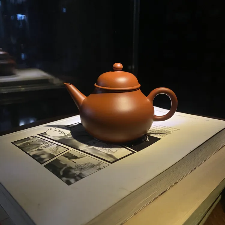 黄泽钦潮州原矿纯手工朱泥芭乐水平壶实用茶壶紫砂壶