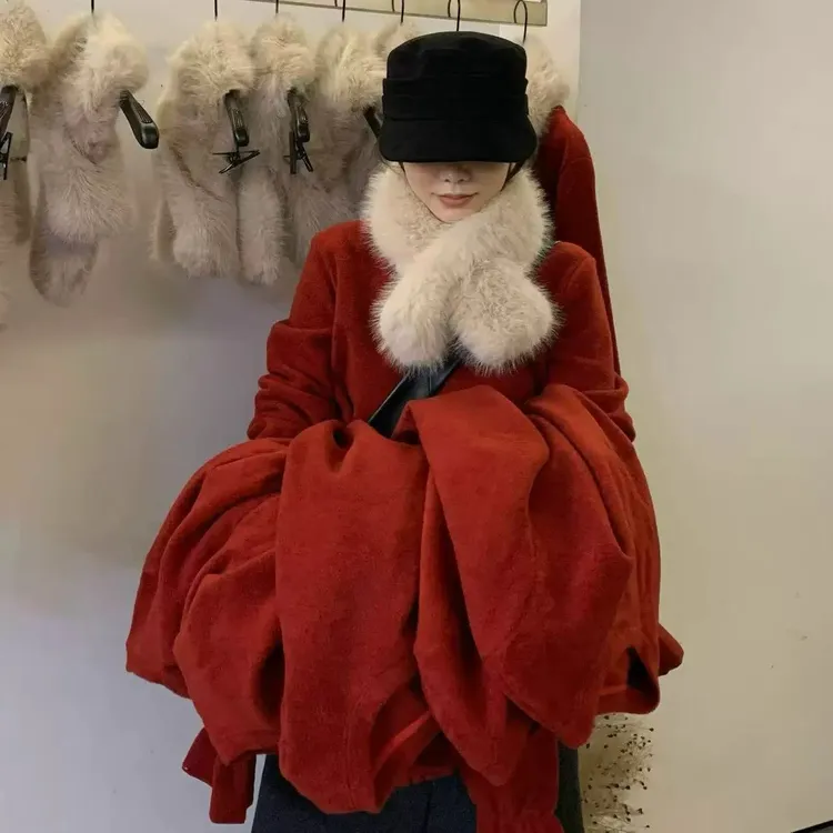 U粒-韩系花边设计毛衣慵懒又舒服超级温柔保暖毛衣