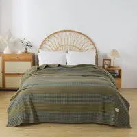 栖云榭·Cloud Pavilion Tassel Bedding｜原棉加厚条格床盖