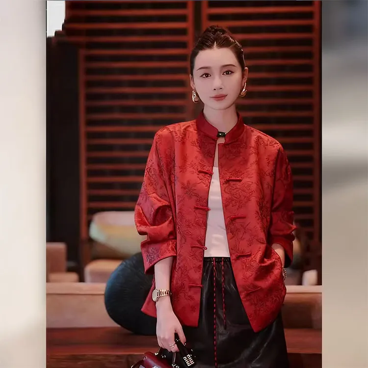 气质高端独特新中式国风外套女2025年秋冬新款高级感唐装复古上衣