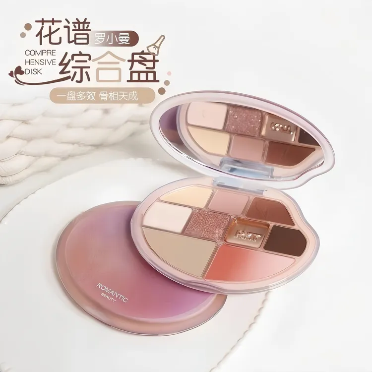 罗小曼面部综合盘九色眼影大地高光腮红色高光学生全能裸色修容