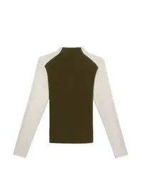 QJ/彤掌柜1682563 秋冬2025绵羊毛美拉德系拼色秀款显瘦时尚上衣