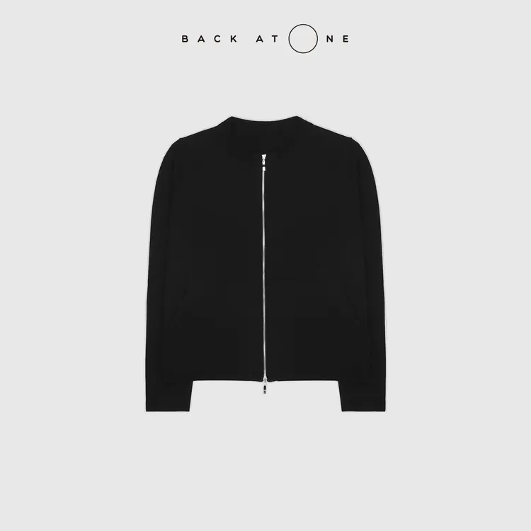 BACKATONE“ 塑美人” 弹性羊毛优雅温暖拉链针织衫 BFF-1AS513H-K