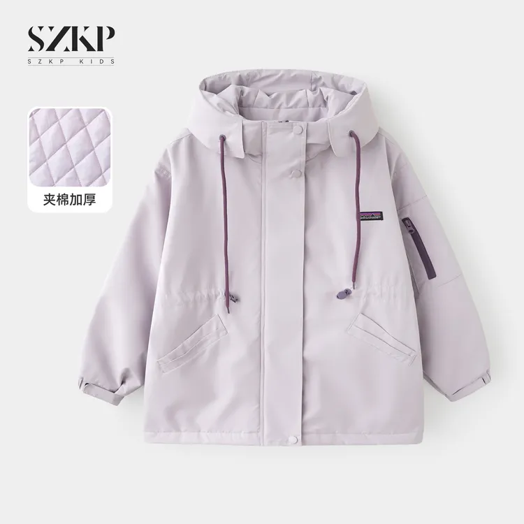 SZKP冬季新款女童保暖上衣中大童休闲时尚儿童加厚外套BGYD556410