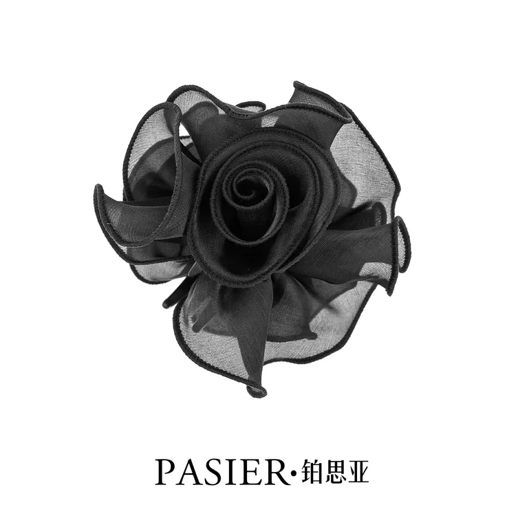 【赫本王妃】黑玫瑰 轻奢显发量上班族浪漫感时尚百搭丸子夹 FB2326