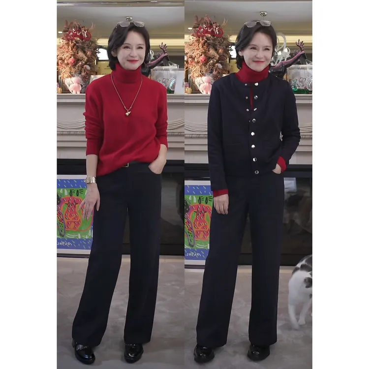 我是摩羯 高知女神裤 棉精美树脂扣时尚百搭阔腿裤