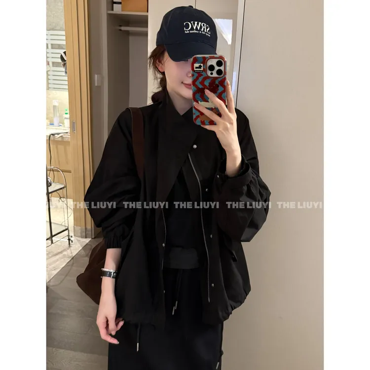 【LIUYI】重工设计款短款风衣外套58155