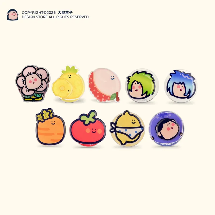 大屁羊子原创花朵/番茄/柠檬磁吸支架可爱搞笑磁力支架手机壳支架