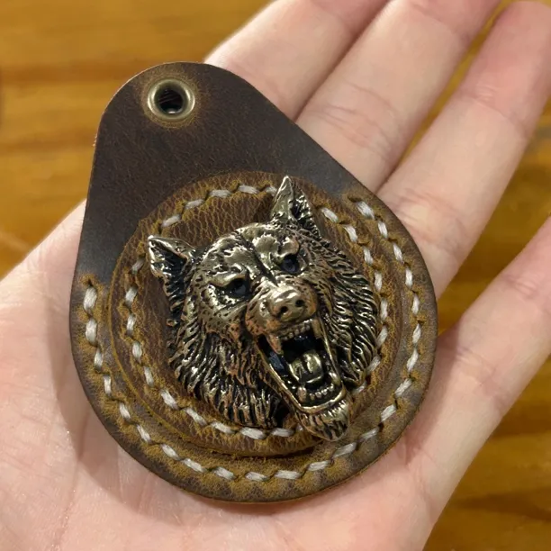 头层牛皮智能门禁卡套黄铜真皮钥匙扣小区出租屋圆形水滴感应卡包