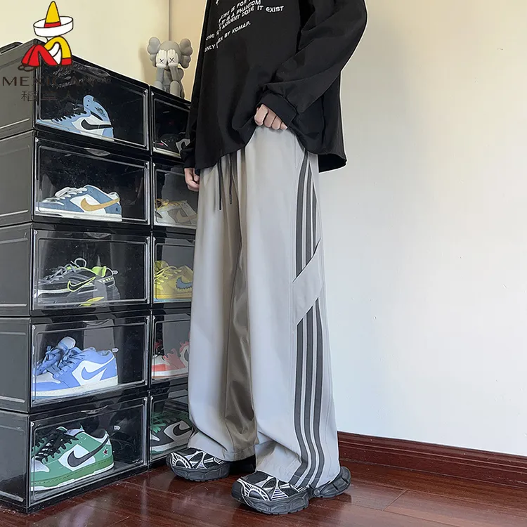 稻草人夏季新款青少年直筒裤百搭潮流宽松港风韩版休闲裤薄款舒适