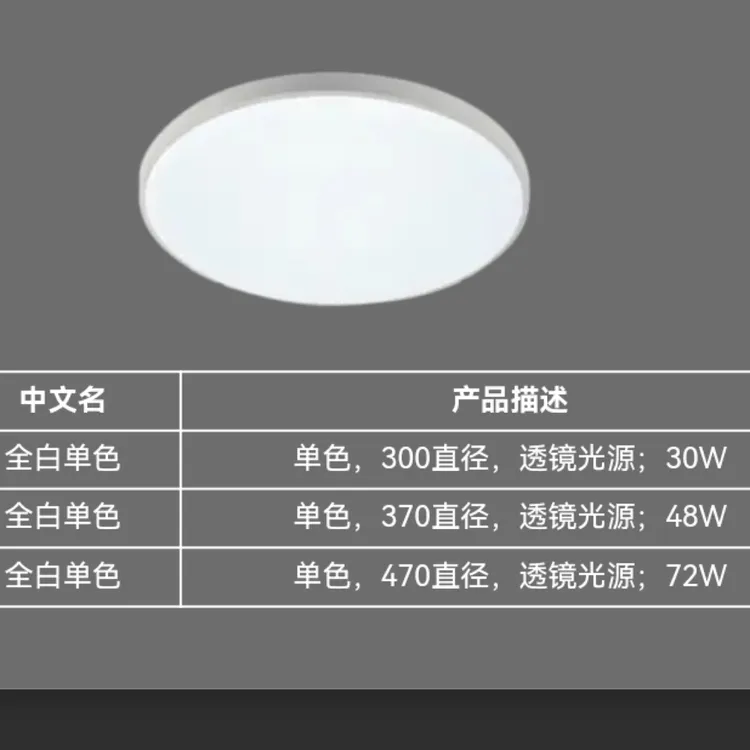 简约阳台客厅吸顶灯卧室全白三防灯50cm