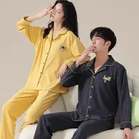 冬季简约款德绒保暖情侣睡衣8340