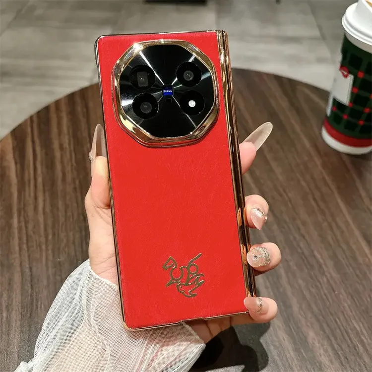 适用VivoXFold5折叠屏手机壳新款马年限定壳膜一体电镀铰链全包壳