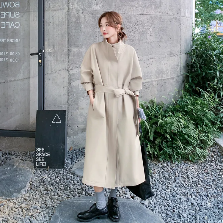 风衣外套女2025春秋新款韩系休闲立领气质高级感超好看大衣中长款