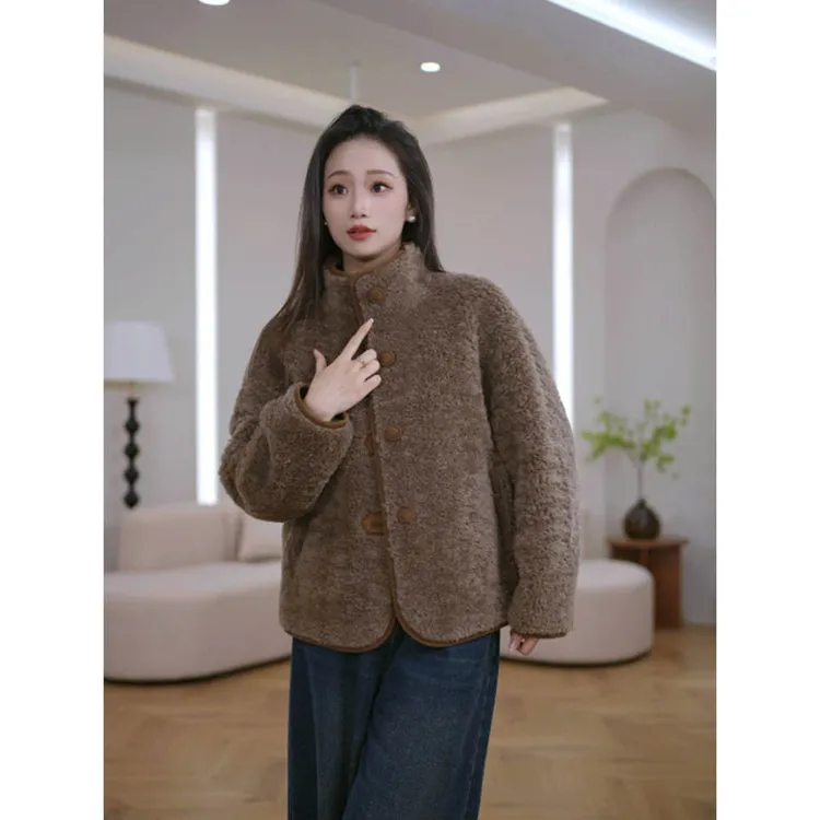 【万达撤柜】TF121海宁2025新款双面穿休闲外套宽松显瘦皮