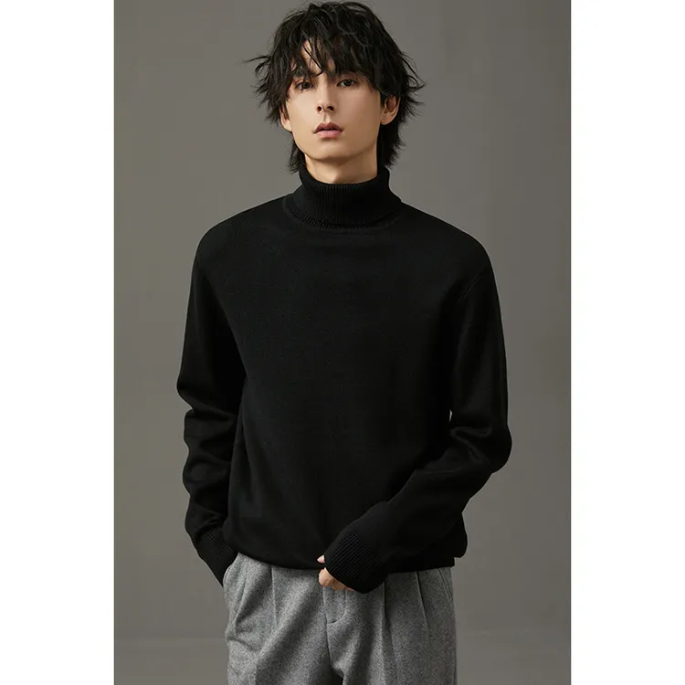 【中领+高领+加绒毛衣】秋冬季保暖上衣毛线衫男士休闲针织衫BDE330