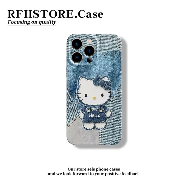 ZMGX复古牛仔凯蒂猫适用iPhone17菲林手机壳华为P70vivoppo小米套