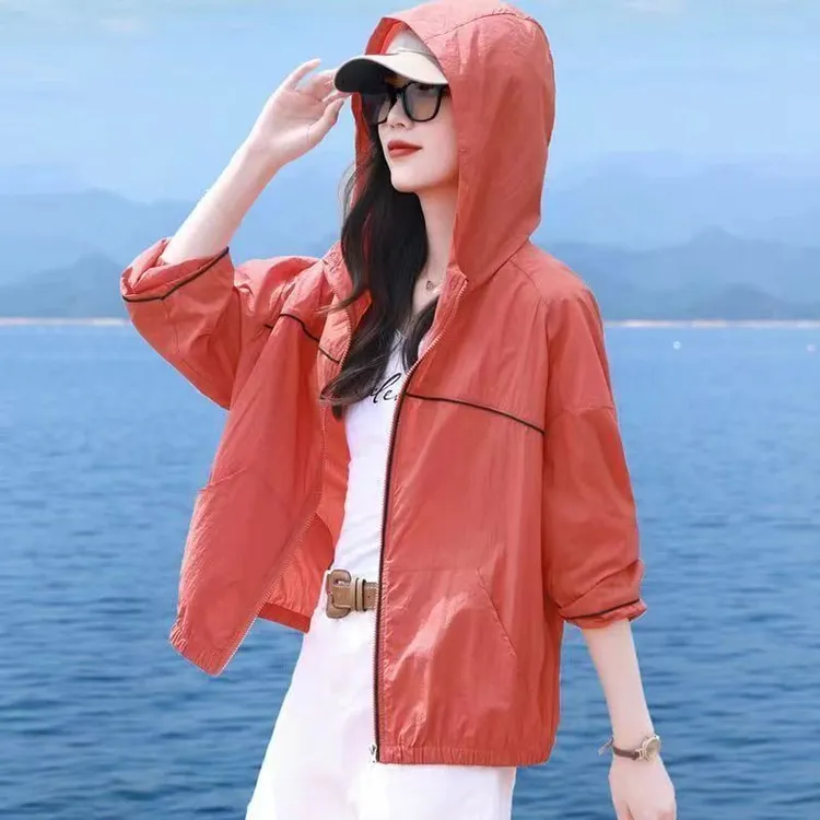 轻薄时尚防晒衣女夏季2025新款短款棒球服外套薄款透气休闲防晒服