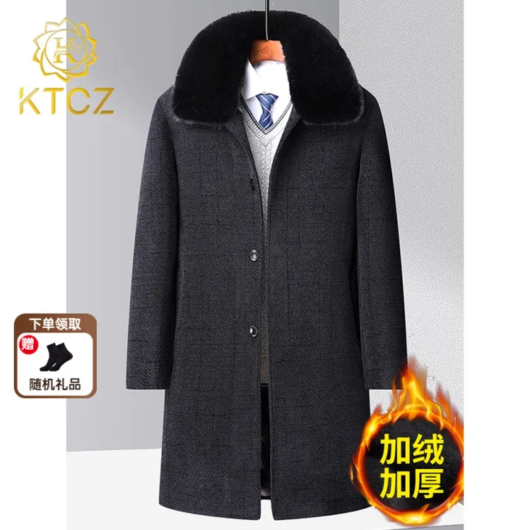 KTCZ中长款加绒加厚款中老年上装棉衣冬装长款秋冬加绒