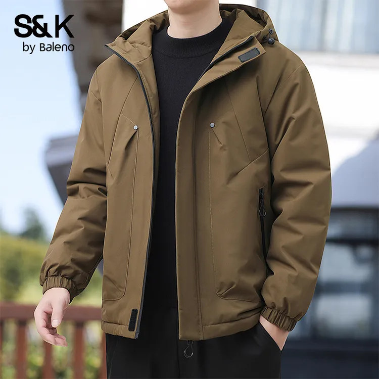 班尼路2025秋冬新款夹克宽松休闲百搭棉衣连帽工装风保暖外套男款