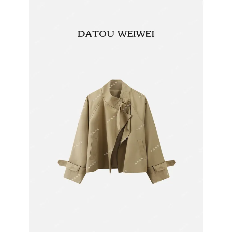 【DTWW大头韦韦】时尚设计感立领收腰排扣款风衣外套082808