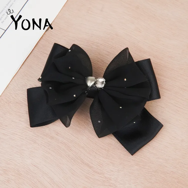 【TH085】满天星春夏蝴蝶结黑色气质百搭日韩扎马尾高级感头饰