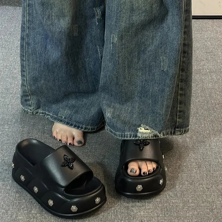 增高8厘米厚底拖鞋女款夏天超火外穿夏季凉拖鞋外出学生朋克风y2k