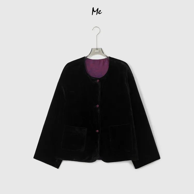 ME【金沙湖】骆驼绒绵羊毛混纺新中式双面穿时尚百搭棉服MESA1602