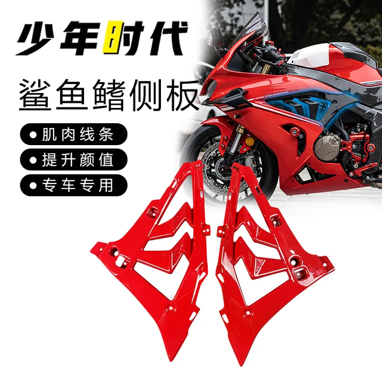 适用赛800鲨鱼鳍侧板 赛600RS改装小包围碳纤维配件