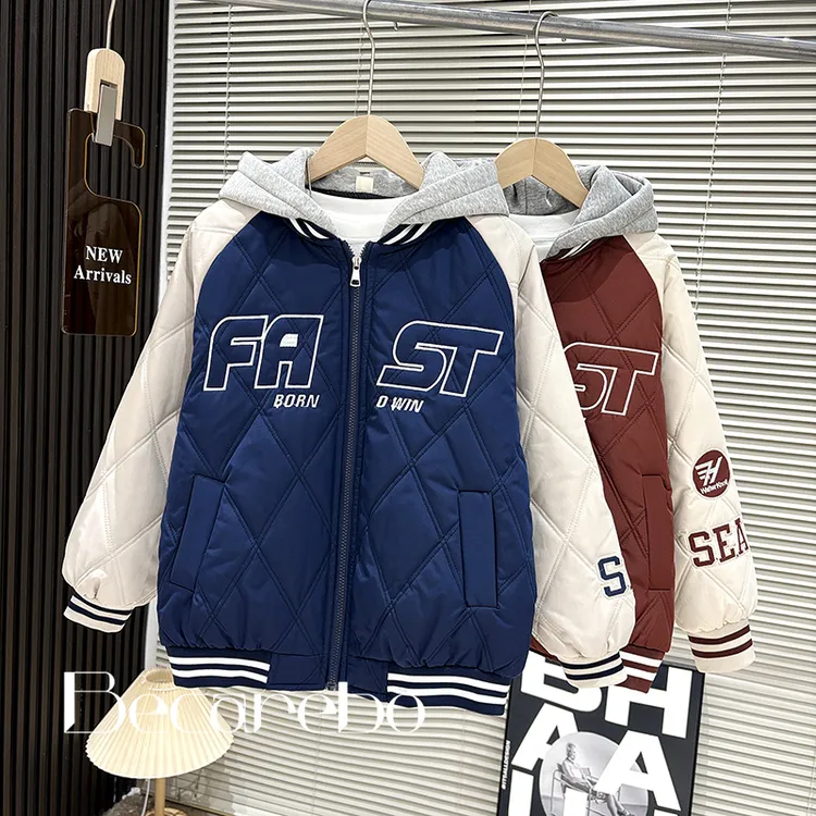 【夹棉加厚】青少年童装男童冬装棉服外套大童春秋棉衣男孩秋冬衣服