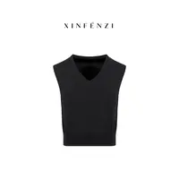 【淡颜】XINFENZI 高品质细支混纺纱线百搭背心 51352