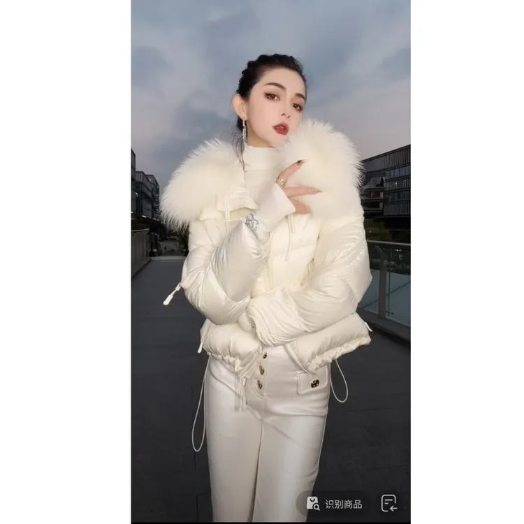 【YING FASHION】莹老板-90白鸭绒毛领羽绒服 8021083 1858