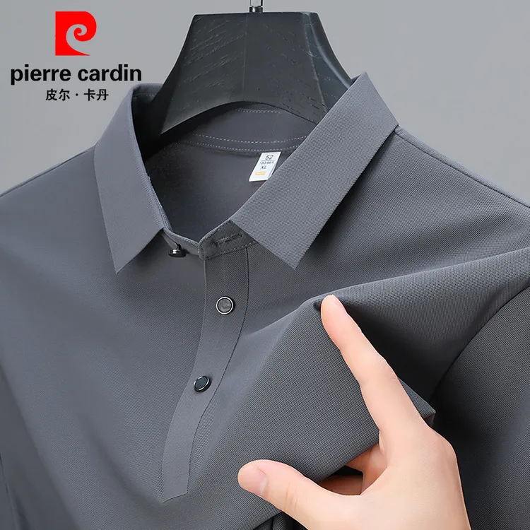 【官方正品】男士桑蚕丝夏季真丝凉爽翻领POLO衫商务休闲男装T恤衫