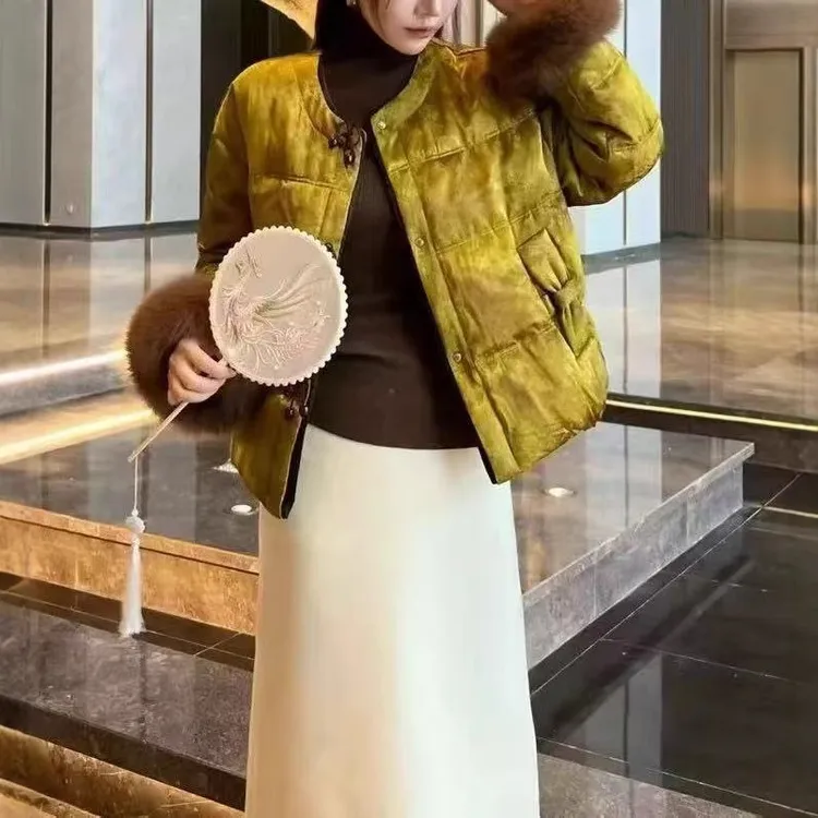 冬季新款新中式国风女保暖外套