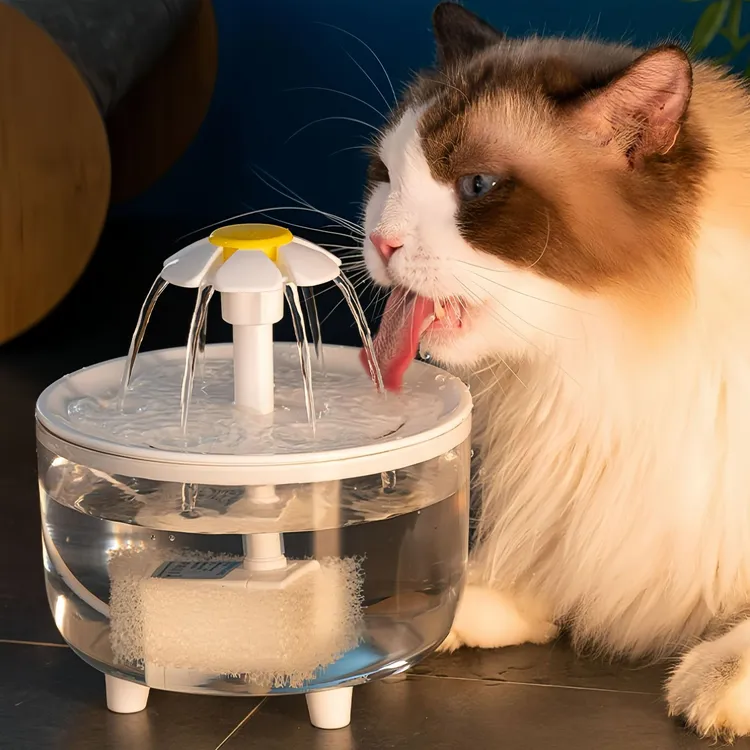 猫咪花朵循环饮水机自动过滤活水流动喂水器插电喝水宠物用品