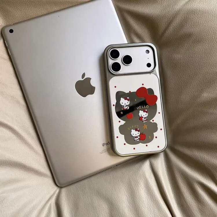银边镜面磨砂可爱镂空kt猫苹果适用iPhone17promax手机壳苹果1615