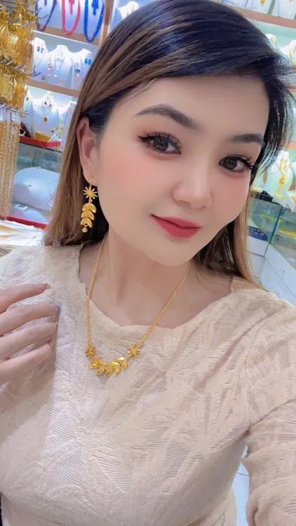 铜合金项链 1076新款两件套首饰耳环项链戒指爆款白搭时尚金色铜