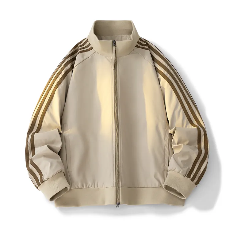 秋冬季新款夹克条纹美式百搭休闲时尚舒适立领夹克韩版外套外套男